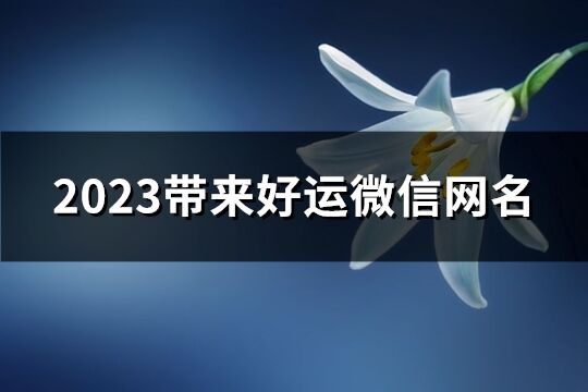 2023带来好运微信网名(优选945个)