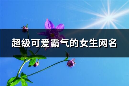 超级可爱霸气的女生网名(177个)