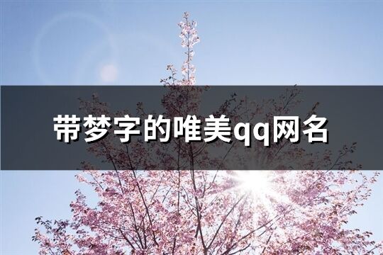 带梦字的唯美qq网名(精选204个)