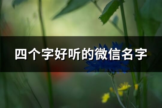 四个字好听的微信名字(精选780个)