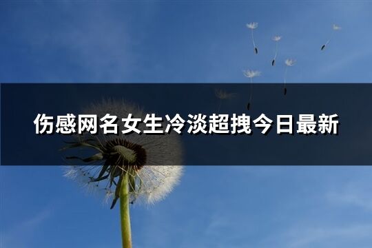 伤感网名女生冷淡超拽今日最新(精选190个)