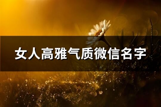 女人高雅气质微信名字(精选414个)