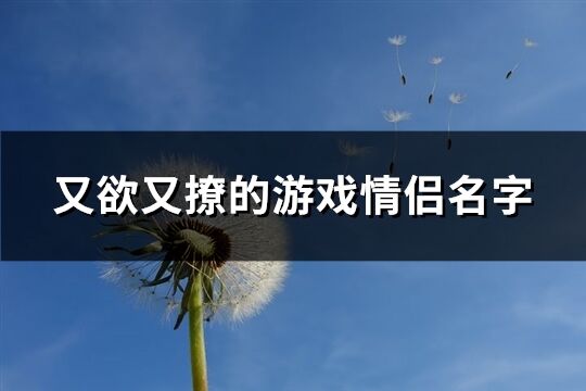 又欲又撩的游戏情侣名字(优选178个)