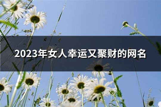 2023年女人幸运又聚财的网名(645个)