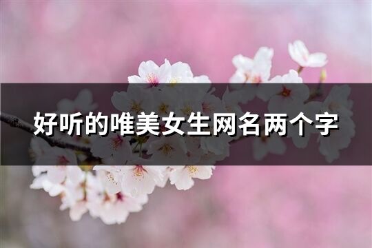 好听的唯美女生网名两个字(优选379个)