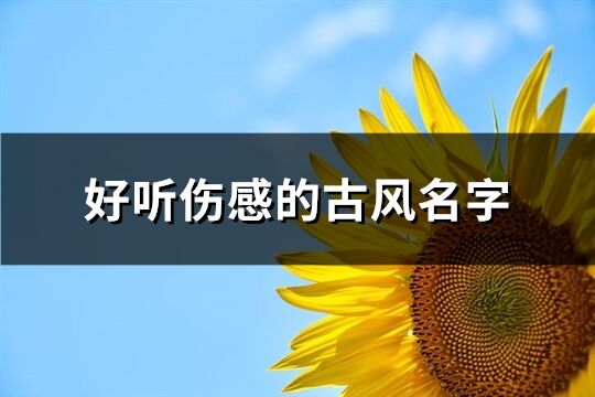 好听伤感的古风名字(优选515个)