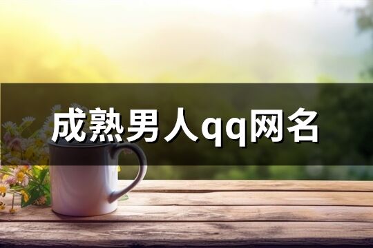 成熟男人qq网名(优选341个)