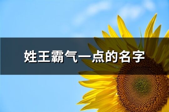 姓王霸气一点的名字(78个)