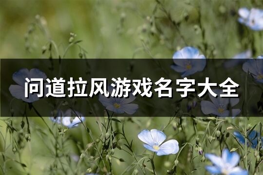 问道拉风游戏名字大全(168个)