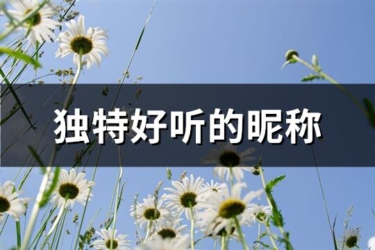 独特好听的昵称(优选505个)