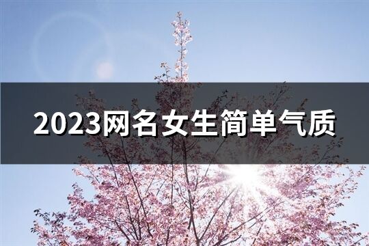 2023网名女生简单气质(优选323个)