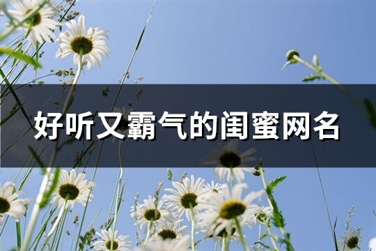 好听又霸气的闺蜜网名(精选84个)