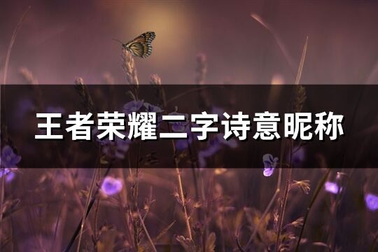 王者荣耀二字诗意昵称(精选335个)