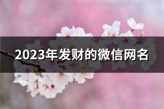 2023年发财的微信网名(959个)