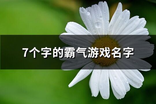 7个字的霸气游戏名字(418个)