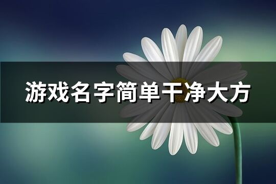 游戏名字简单干净大方(优选527个)