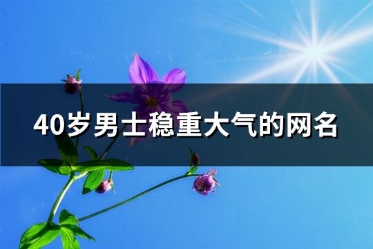 40岁男士稳重大气的网名(224个)