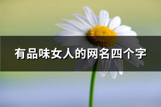 有品味女人的网名四个字(精选1019个)