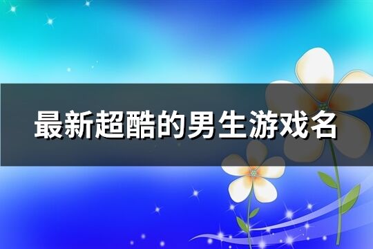 最新超酷的男生游戏名(1011个)