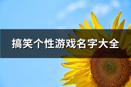 搞笑个性游戏名字大全(共589个)