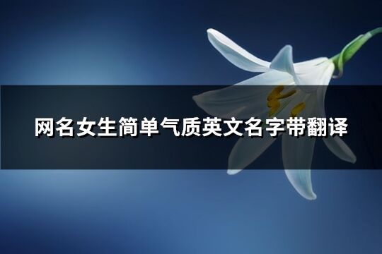 网名女生简单气质英文名字带翻译(共113个)