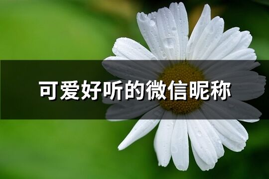 可爱好听的微信昵称(共278个)