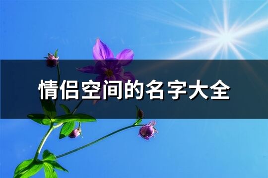 情侣空间的名字大全(267个)