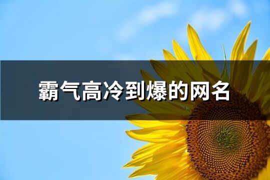 霸气高冷到爆的网名(优选240个)