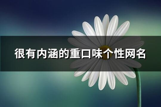 很有内涵的重口味个性网名(精选223个)