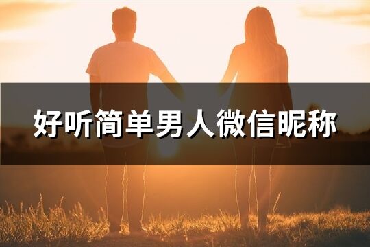 好听简单男人微信昵称(共505个)