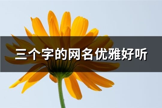 三个字的网名优雅好听(优选498个)