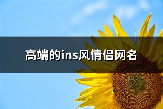 高端的ins风情侣网名(优选67个)