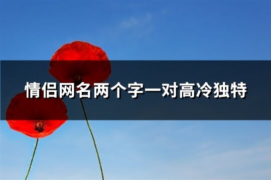 情侣网名两个字一对高冷独特(精选219个)