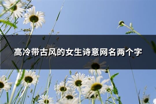 高冷带古风的女生诗意网名两个字(共233个)