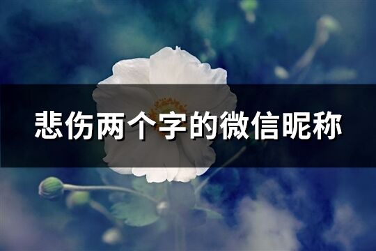 悲伤两个字的微信昵称(优选570个)