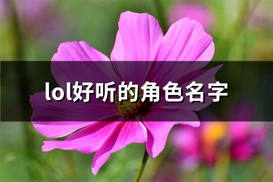 lol好听的角色名字(优选741个)