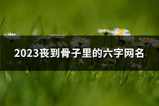 2023丧到骨子里的六字网名(优选169个)