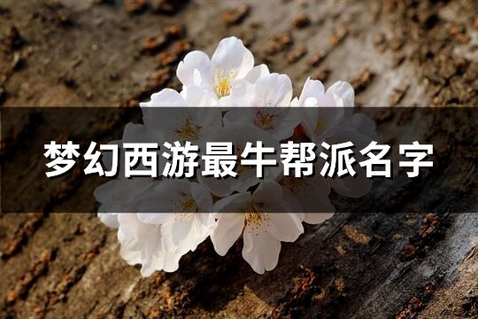 梦幻西游最牛帮派名字(优选227个)