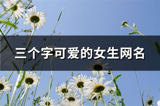 三个字可爱的女生网名(优选597个)