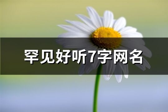 罕见好听7字网名(优选772个)