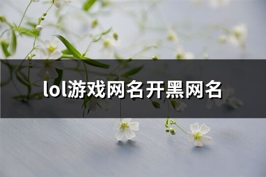 lol游戏网名开黑网名(优选192个)