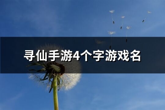 寻仙手游4个字游戏名(精选455个)