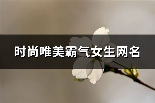 时尚唯美霸气女生网名(共453个)