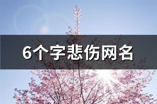 6个字悲伤网名(精选727个)