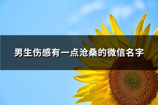 男生伤感有一点沧桑的微信名字(优选452个)