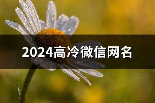 2024高冷微信网名(精选4222个)