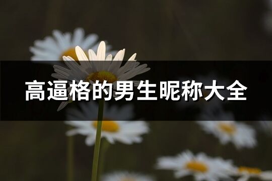 高逼格的男生昵称大全(优选297个)