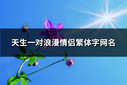 天生一对浪漫情侣繁体字网名(共82个)