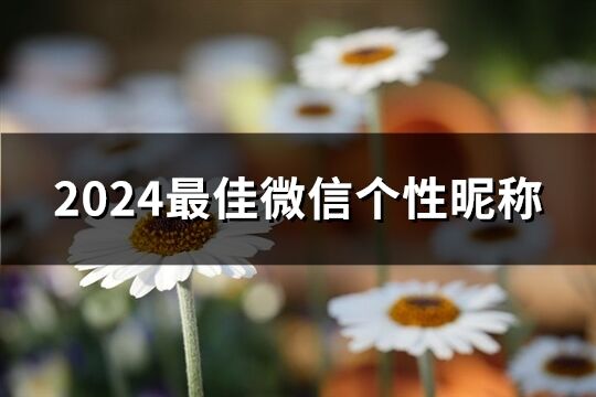 2024最佳微信个性昵称(精选82个)