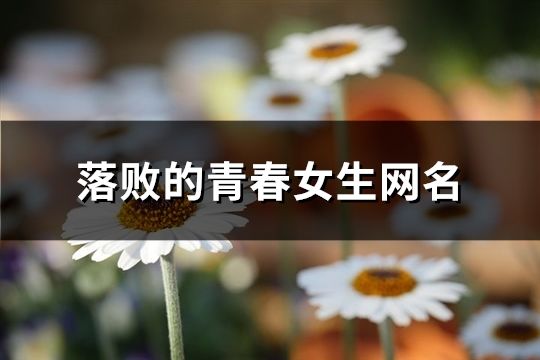 落败的青春女生网名(精选97个)